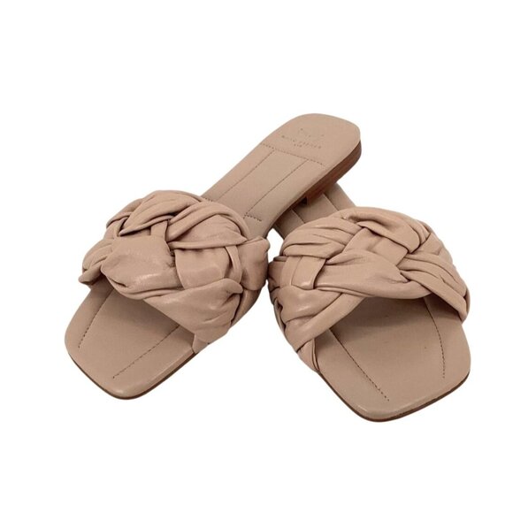 Marc Fisher Womens Knotted Slip-On Sandals Beige Leather Size 8.5 - Picture 1 of 10